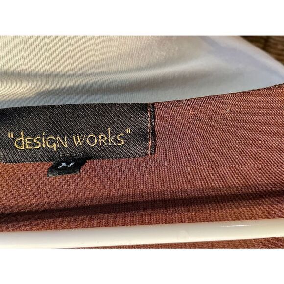Design Works V-neck Brown Boho Blouse Size Medium - Picture 11 of 12